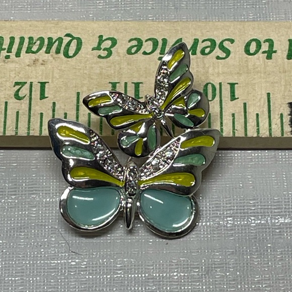 unknown Accessories - Butterfly Pin Brooch in Mint and Lime